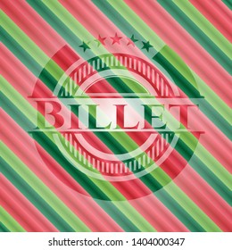 Billet christmas emblem. Vector Illustration. Detailed.