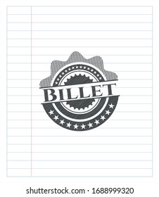 Billet drawn with pencil strokes. Vector Illustration. Detailed.