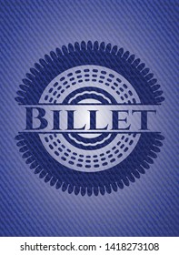 Billet with jean texture. Vector Illustration. Detailed.