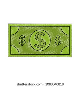 Billet money symbol scribble