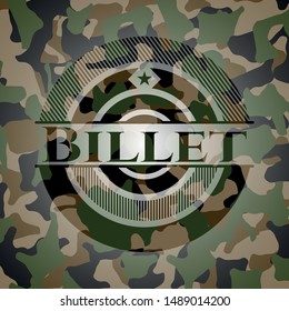 Billet on camo texture. Vector Illustration. Detailed.