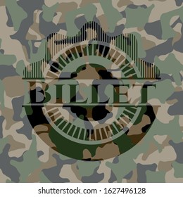 Billet on camouflage pattern. Vector Illustration. Detailed.