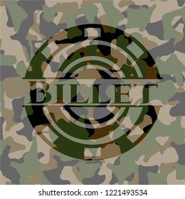 Billet on camouflage texture