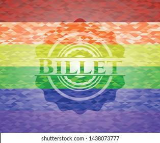 Billet on mosaic background with the colors of the LGBT flag