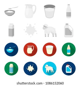 Billet pack, sheep.blue, canister.Moloko set collection icons in monochrome,flat style vector symbol stock illustration web.