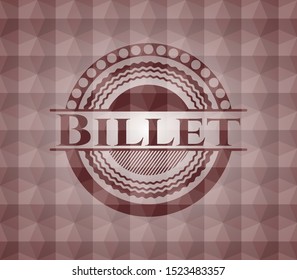 Billet red seamless emblem with geometric pattern.