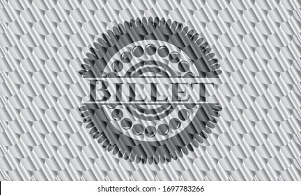 Billet silver color badge or emblem. Scales pattern. Vector Illustration. Detailed.