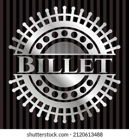 Billet silver emblem. Vector Illustration. Mosaic. 