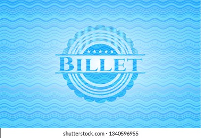 Billet water concept style badge.