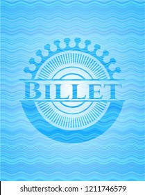 Billet water wave emblem background.