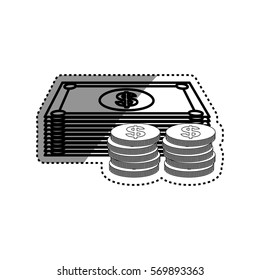 Billets of money icon vector illustration graphic design