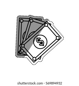 Billets of money icon vector illustration graphic design