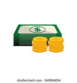 Billets of money icon vector illustration graphic design