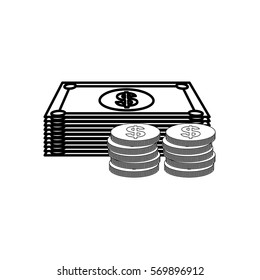 Billets of money icon vector illustration graphic design