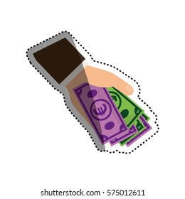 Billets of money icon vector illustration graphic design