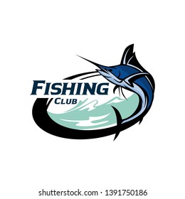 Billfish Marlin Fishing Team Club Logo Template Vector