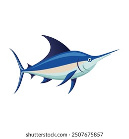 
Billfish Under water animal flat vector illustration