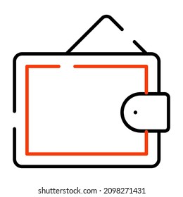 A billfold accessory icon, vector design of wallet

