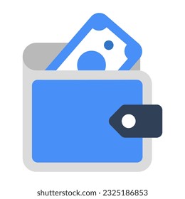 A billfold accessory icon, vector design of wallet