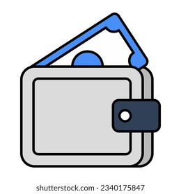 Icono de accesorio de una valla, diseño vectorial de la cartera