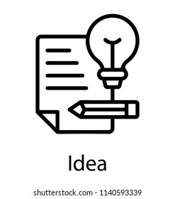 A billfold with the bulb and pencil depicting business idea 