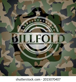 Emblema de camo doblado. Ilustración vectorial. Detallado. 