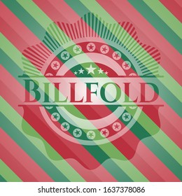Billfold christmas style emblem. Vector Illustration. Detailed.