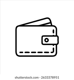 billfold icon modern art illustration design black and white silhouette with bold outline 