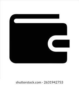 billfold icon modern illustration art design black and white silhouette with bold outline 