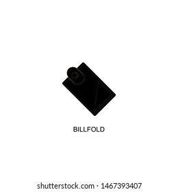 billfold icon vector black design