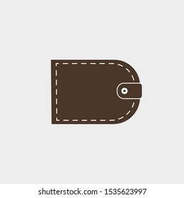 Billfold, purse, wallet icon. Vector illustration, flat design.