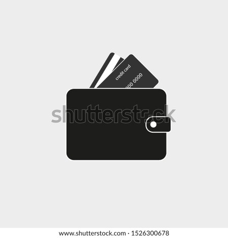 Billfold, purse, wallet icon. Vector illustration, flat design.