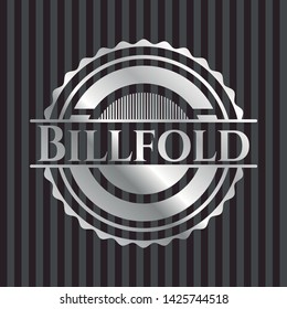 Billfold silvery emblem or badge. Vector Illustration. Mosaic.