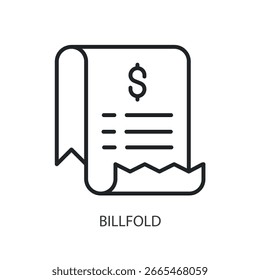Billfold thin line vector icons.