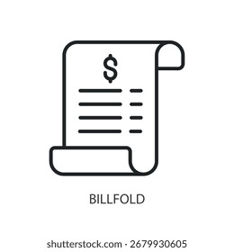 Billfold thin line vector icons.