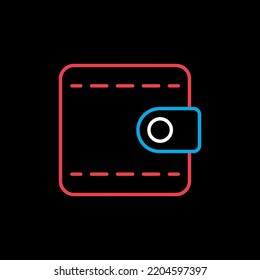 Vector aislado de la cartera plegable aislado en el icono de fondo negro. Símbolo gráfico para diseño de sitio web y aplicaciones, logotipo, aplicación, interfaz de usuario