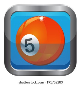 Billiard 5 ball button