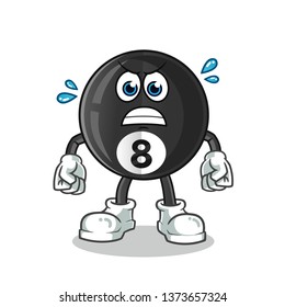 billiard 8 ball angry mascot vector cartoon illustration