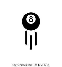 Billiard 8-ball simple icon. Flat design. White background.ai