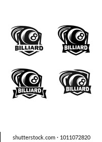Billiard Badge Vector Logo Set of 4