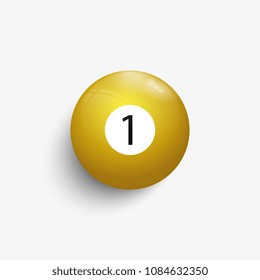 Billiard ball 1. Realistic vector illustration