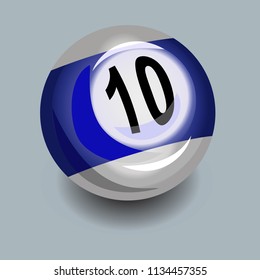 Billiard ball 10 number vector illustration