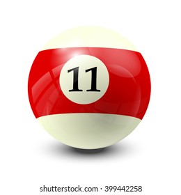 billiard ball 11- realistic vector design