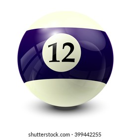 billiard ball 12- realistic vector design