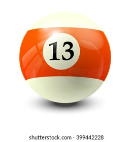 billiard ball 13- realistic vector design