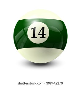 billiard ball 14- realistic vector design