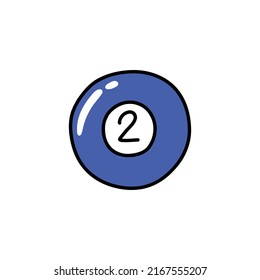 billiard ball 2 doodle icon, vector illustration