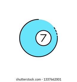 Billiard, ball, 7, number, sport icon. Element of color sport icon. Premium quality graphic design icon. Signs and symbols collection icon for websites, web design, mobile app