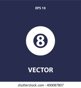 billiard ball 8 icon. vector eps10 icon
