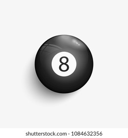 Billiard ball 8. Realistic vector illustration